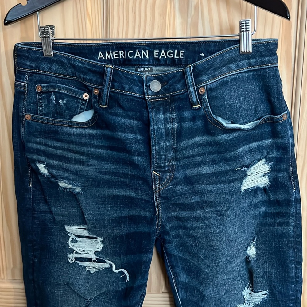 AE Men's Airflex+ slim patched jeans